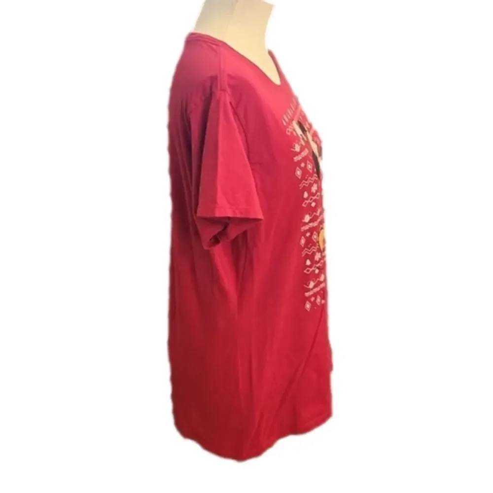 Mens Mickey Mouse Red Christmas Tee By Disney Size XL. - Picture 3 of 13